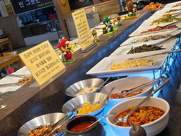 영주시 다담뜰한식뷔페 셀프 코너