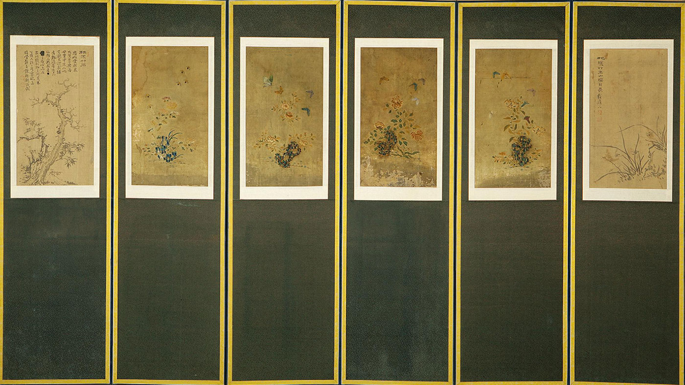 국가민속문화재 제60호 초충수병 (4폭) [草蟲繡屛(4幅)] 숙명여자대학교 박물관 소장