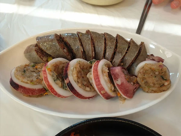 결성칼국수 모둠 순대